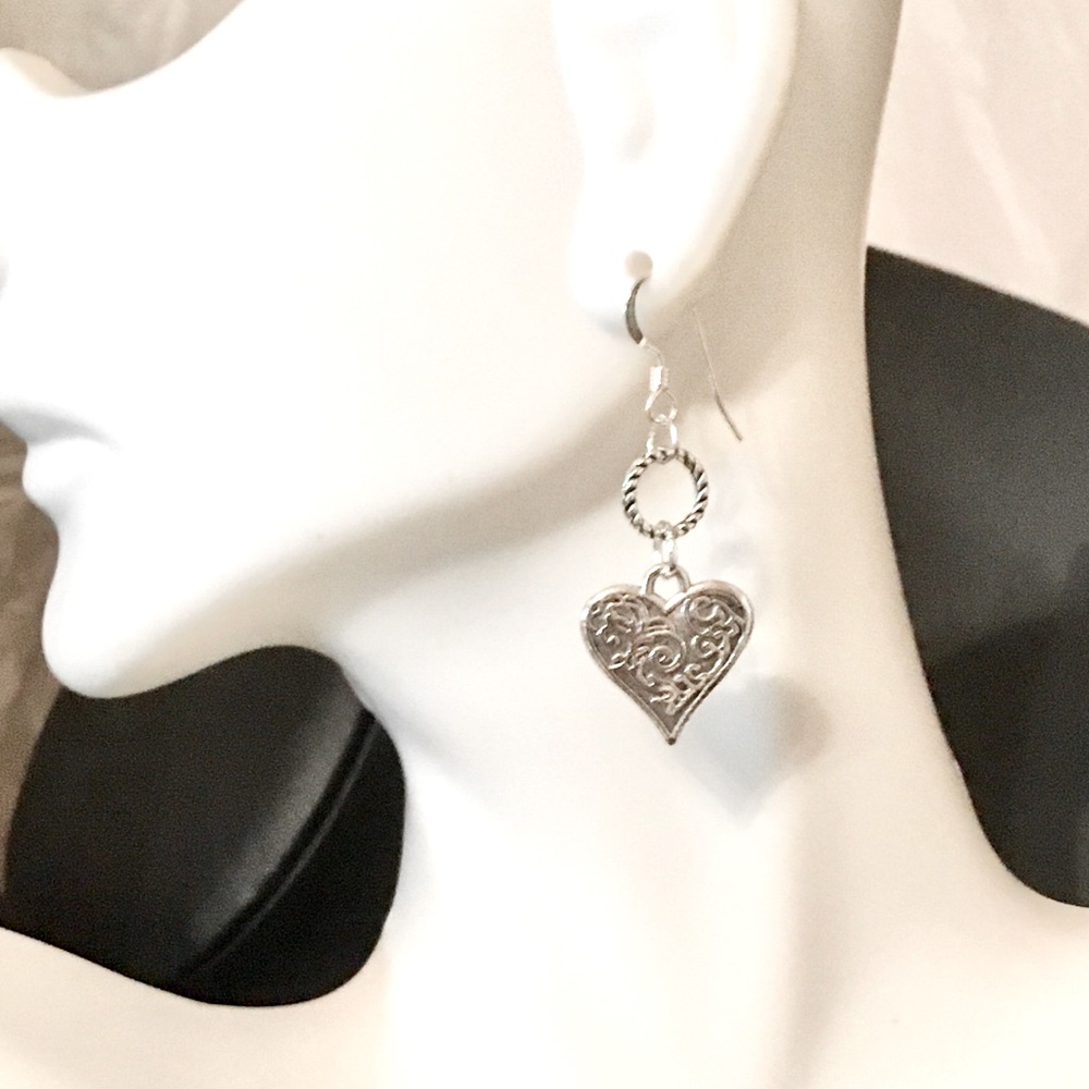 Silver heart earrings